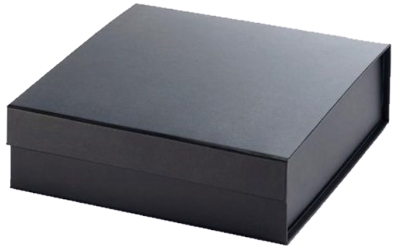 Black magnetic rigid box, closed