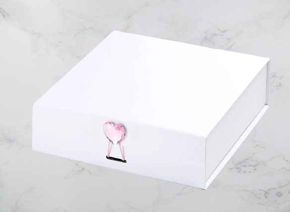Rose Quartz Heart Gemstone Gift Box Closure