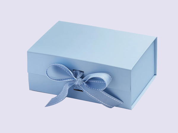 Pale Blue A5 Deep Gift Boxes with changeable ribbon