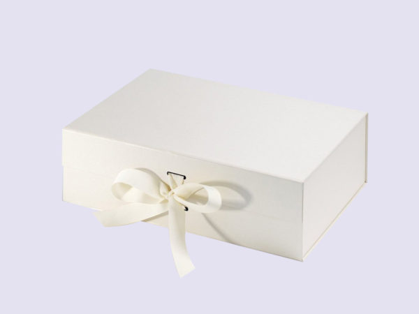Ivory A4 Deep Gift Boxes with changeable ribbon