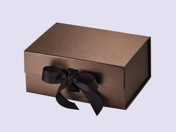 Bronze A5 Deep Gift Boxes with changeable ribbon