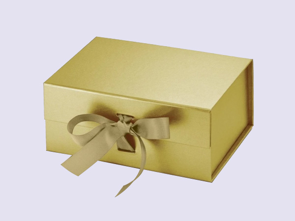 Gold A5 Deep Gift Boxes with changeable ribbon