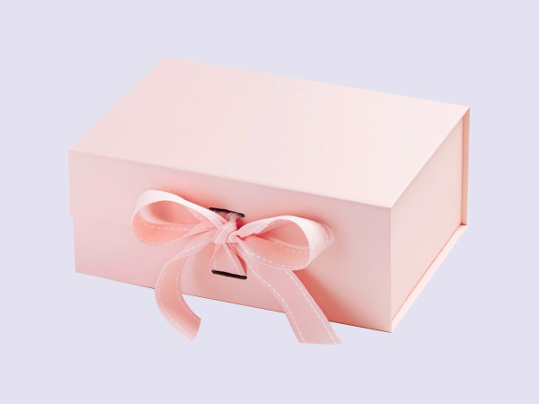 Pale Pink A5 Deep Gift Boxes with changeable ribbon