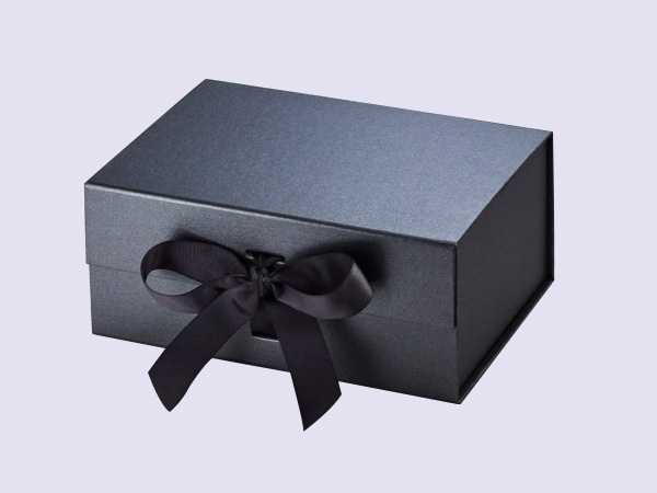 Pewter A5 Deep Gift Boxes with changeable ribbon