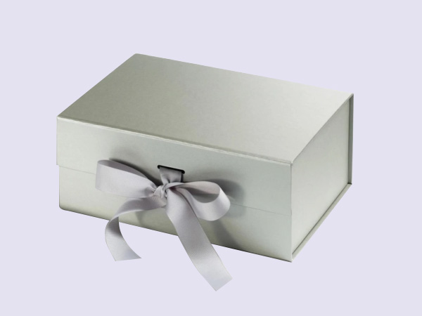 Silver A5 Deep Gift Boxes with changeable ribbon
