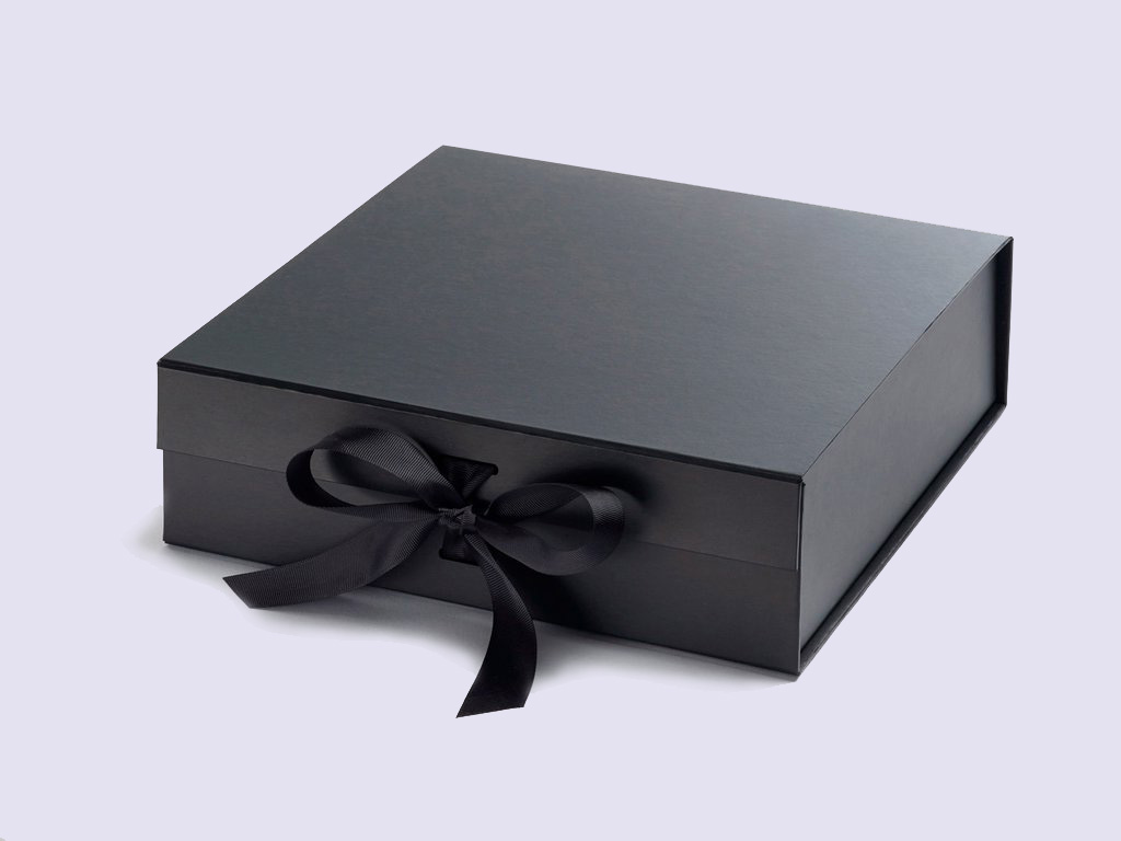 Black Large Gift Boxes with changeable ribbon