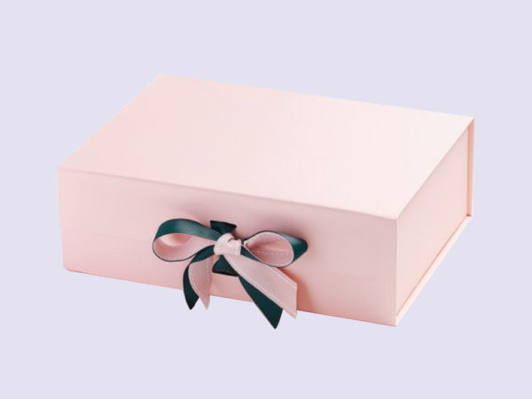 Pale Pink A4 Deep Gift Boxes with changeable ribbon