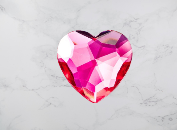 Pink Spinel Heart Gemstone Gift Box Closure