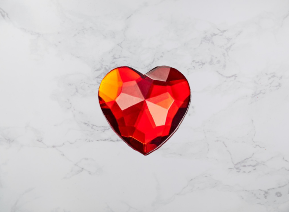 Ruby Heart Gemstone Gift Box Closure