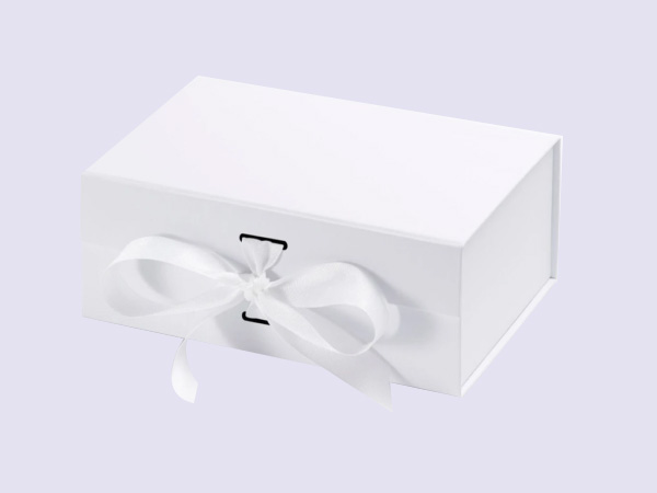 White A5 Deep Gift Boxes with changeable ribbon