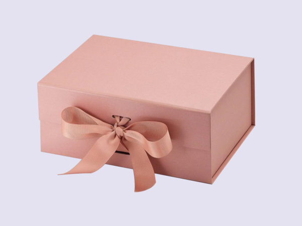 Rose Gold A5 Deep Gift Boxes with changeable ribbon