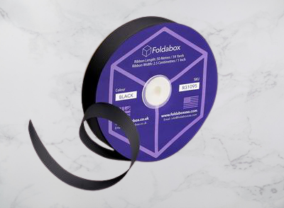 Black 50m Grosgrain Ribbon Roll
