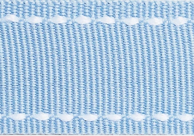 Pale Blue With White Saddle Stitched Edge 80cm Grosgrain Ribbon